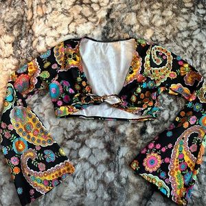 Hippie Style Flare Arm Crop Top